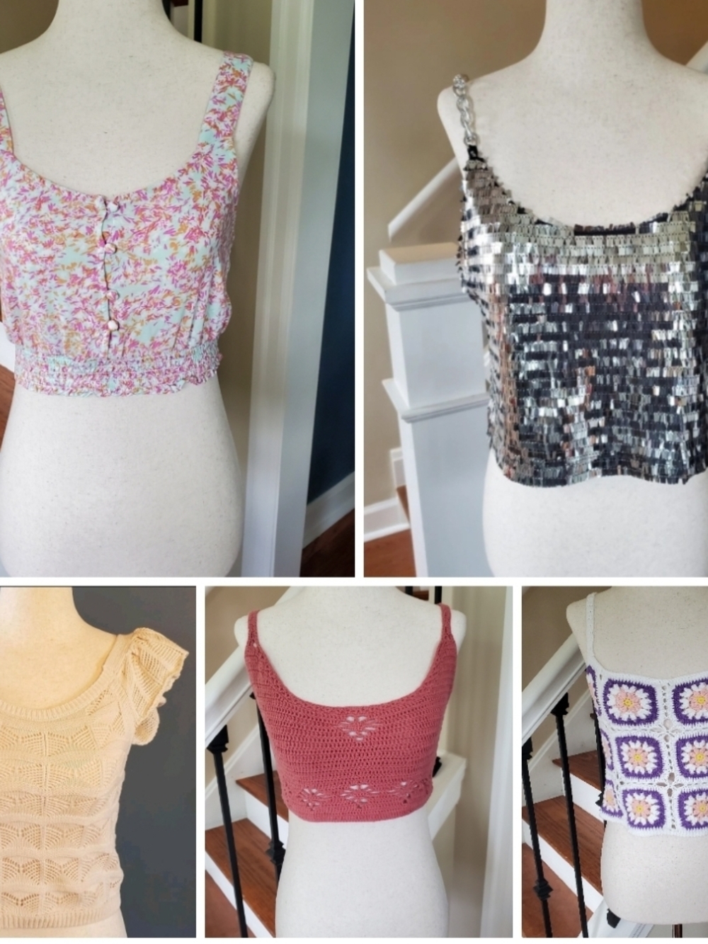 Free People Roxy LA Hearts Nasty Gal Jessica Simpson LOT OF 5 Crop Tops XS - M